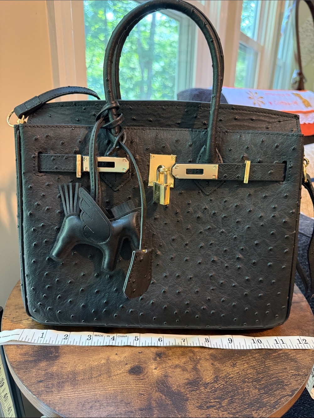 Black Structured Satchel with Gold Hardware this is a fun dupe - Picture 5 of 8